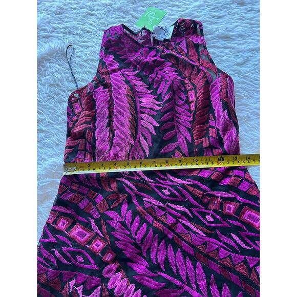 Sam Edelman Black Pink Embroidered Maxi Dress Size 6 NWT MSRP $169 - Picture 6 of 9